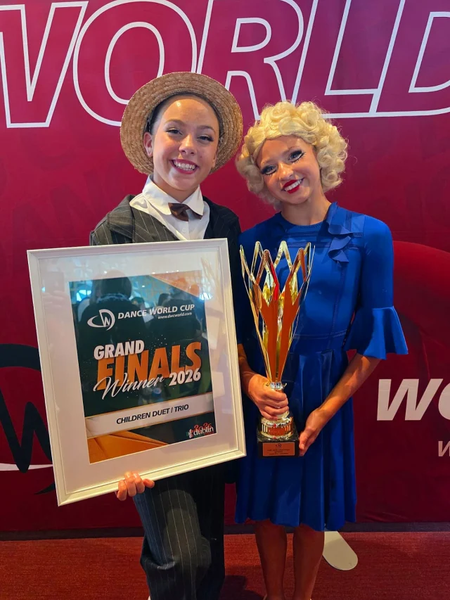 GRAND FINAL OVERALL CHAMPIONS😭🏆

What just happened?!?! 

Our first ever Dance World Cup and our girls just became the OVERALL GRAND FINAL CHILDREN’S DUETS/TRIOS WINNERS🥹🌍🏆

To become Gold medalists on Friday was crazy enough but to then become the overall Champions in the Grand Final is INSANE❗️We are so proud of you both, absolutely danced your socks off and gave it your all. Pure stylistic jazz from beginning to end. Your performance skills are out of this world girls🥹 

We came to Dublin with no expectations and we are leaving GRAND FINAL CHAMPIONS😭😭 the KINDEST most HUMBLE girls, you deserve this so so much🤍

@staceyycorness your choreography is just something else! You already know I’m your biggest fan and I hope this just shows you how special your talent really is🫶🏽

I am honestly lost for words😭 such a small school compared to some and we came out with RESULTS. What a Team we have, forever grateful🤍